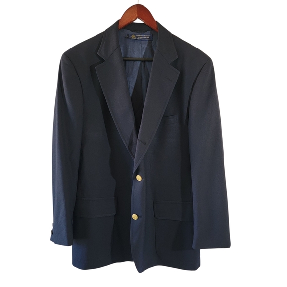 Brooks Brothers Navy Men's Single Breasted Blazer Sz 43R 100% Pure Wool Luxury